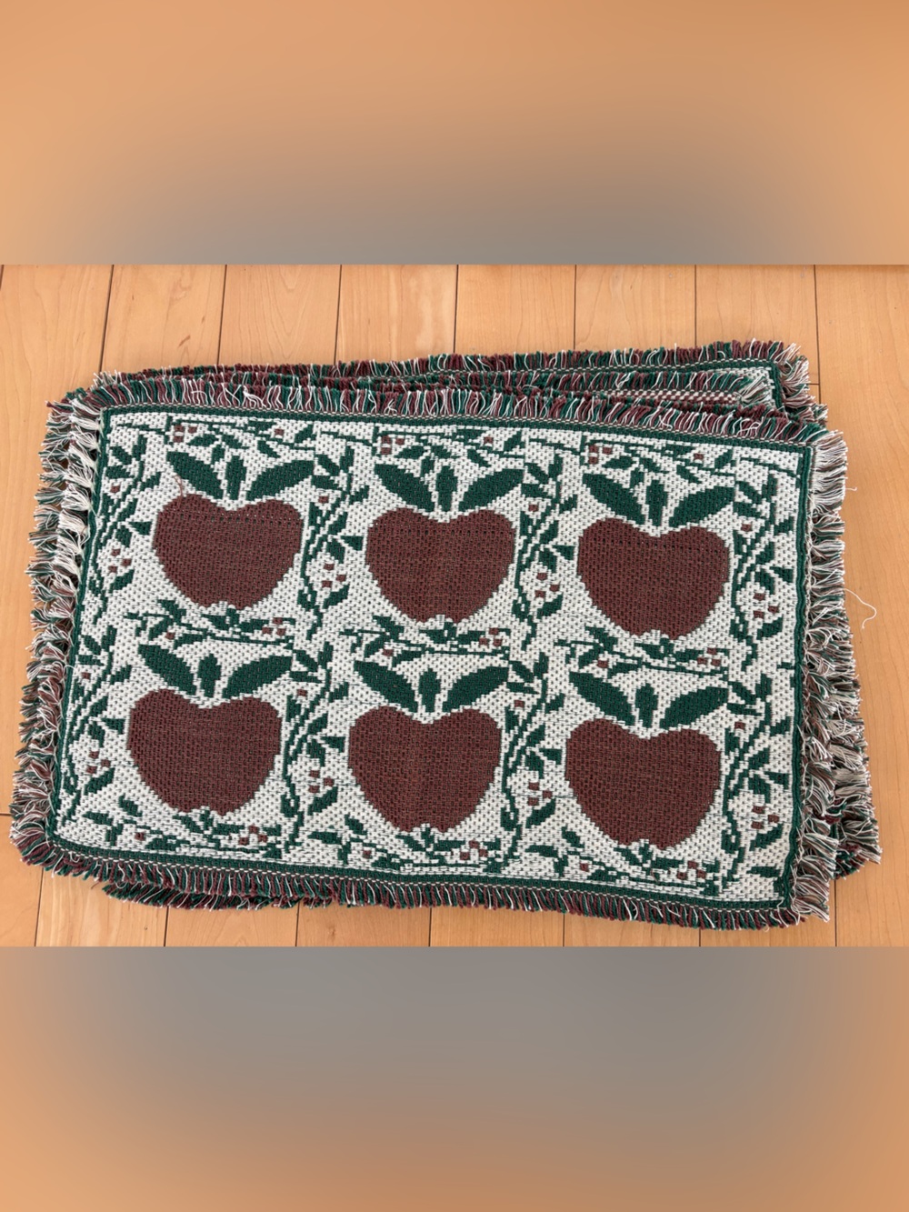 1990s tapestry autumn fruit apple vintage placemats set of 6